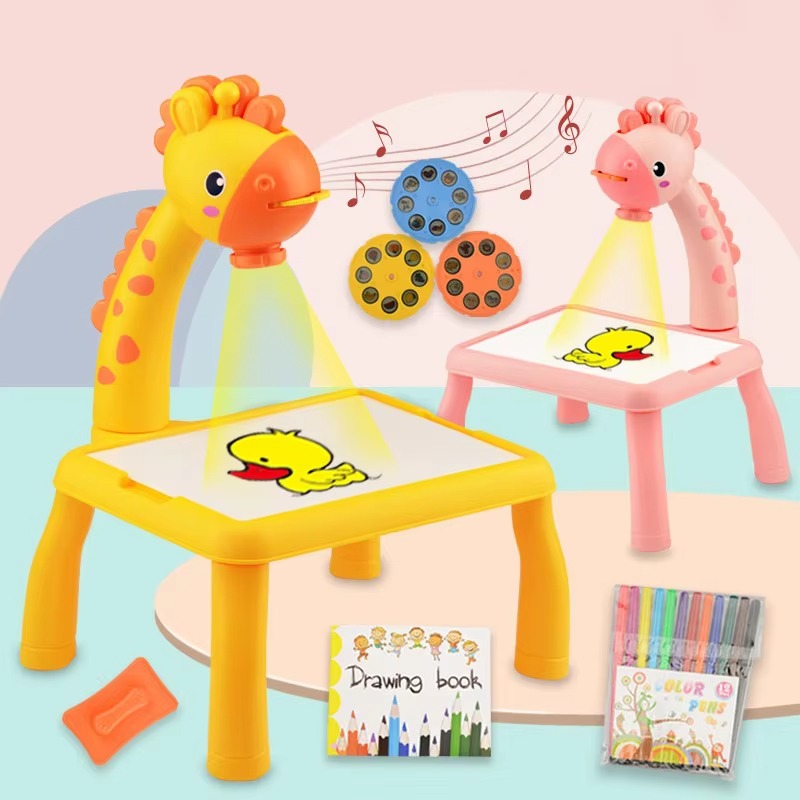 Kids LED Drawing Projector Table – Educational Art Painting Board with Smart Projection
