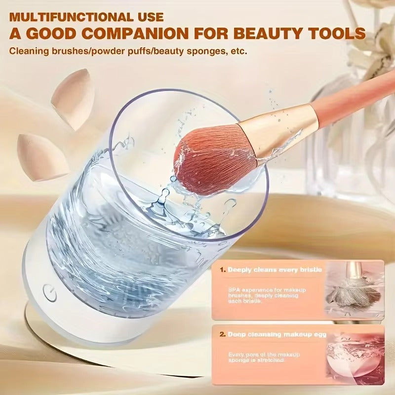 USB Powered Makeup Brush Cleaner – Battery Free Brush Washer & Dryer
