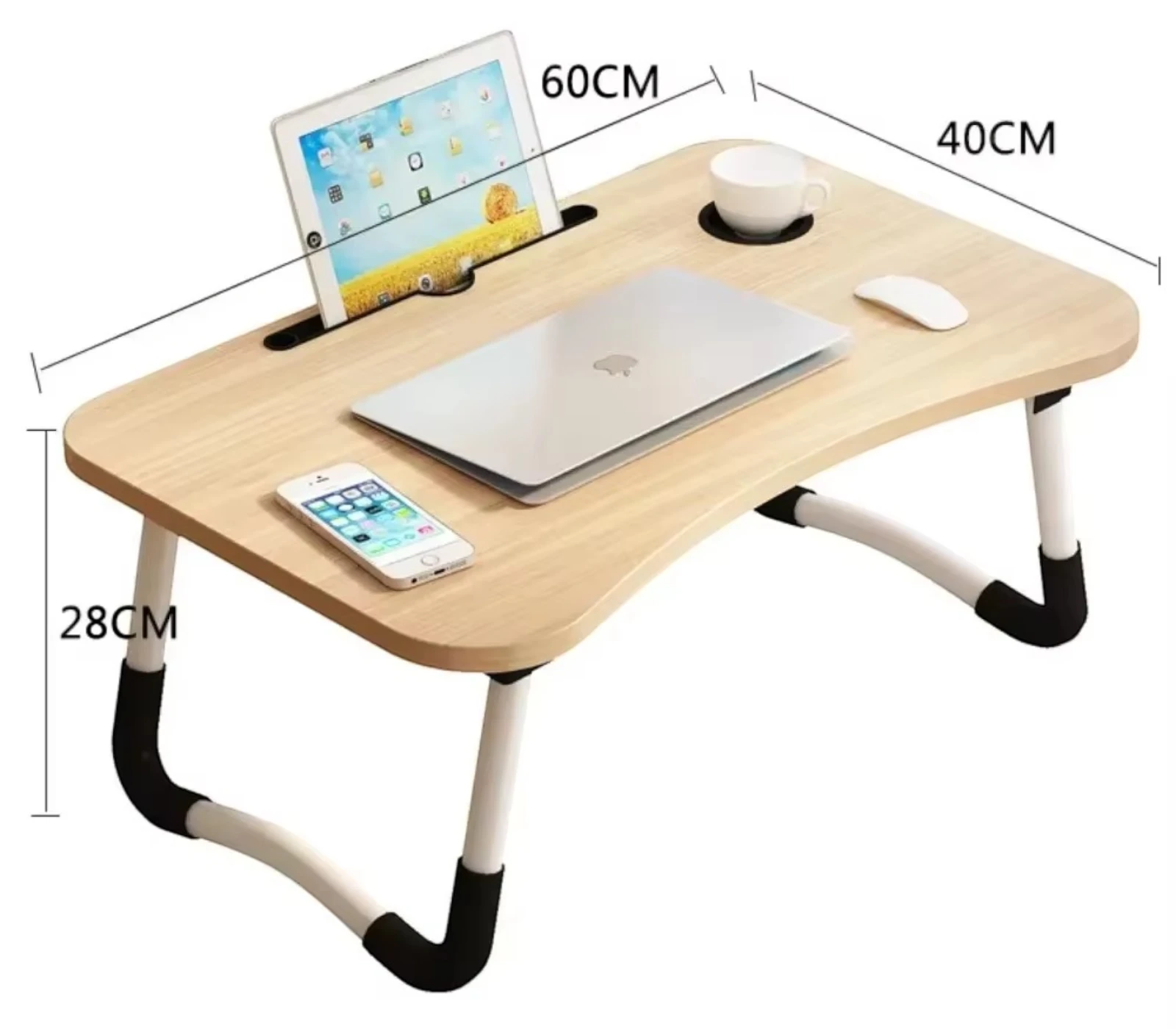 Multifunctional Folding Laptop Table – Adjustable Legs, Space Saving Portable Desk for Bed & Sofa