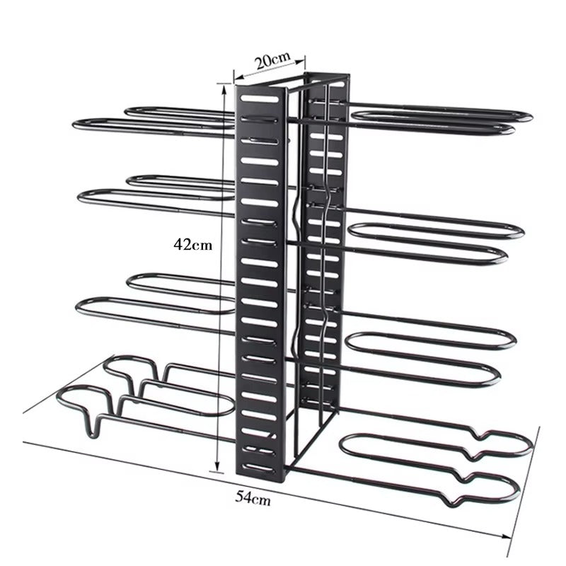 5-Tier Pots & Pans Organizer Rack – Space Saving Kitchen Storage for Cookware & Lids