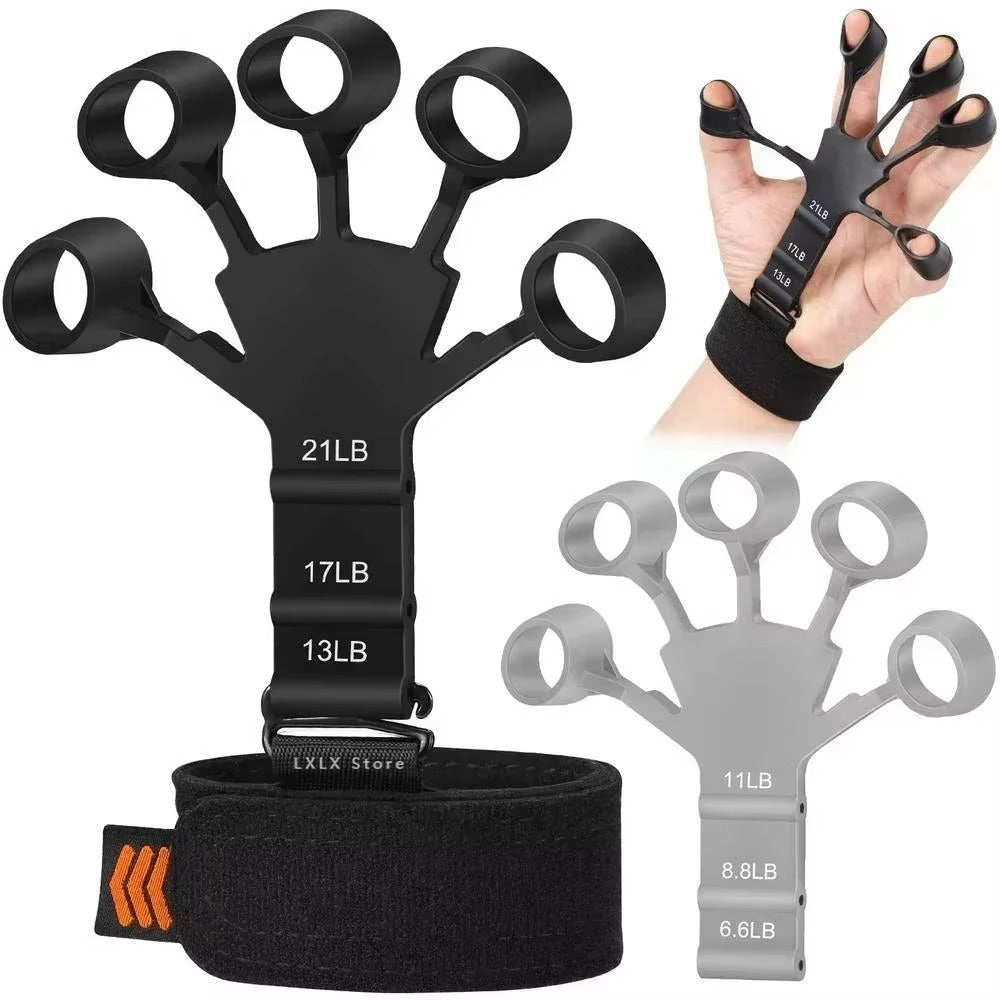 Adjustable Hand Grip Strengthener 6 Level Resistance Finger Exerciser for Guitar, Sports, Fitness, and Rehabilitation