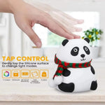 Cute Panda Silicone Night Light – Rechargeable Touch Sensor LED Bedside Lamp for Kids & Nursery