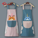 Cute Waterproof Kitchen Apron for Women – Oil-Proof Cooking Apron with Hand-Wiping Towel Patch