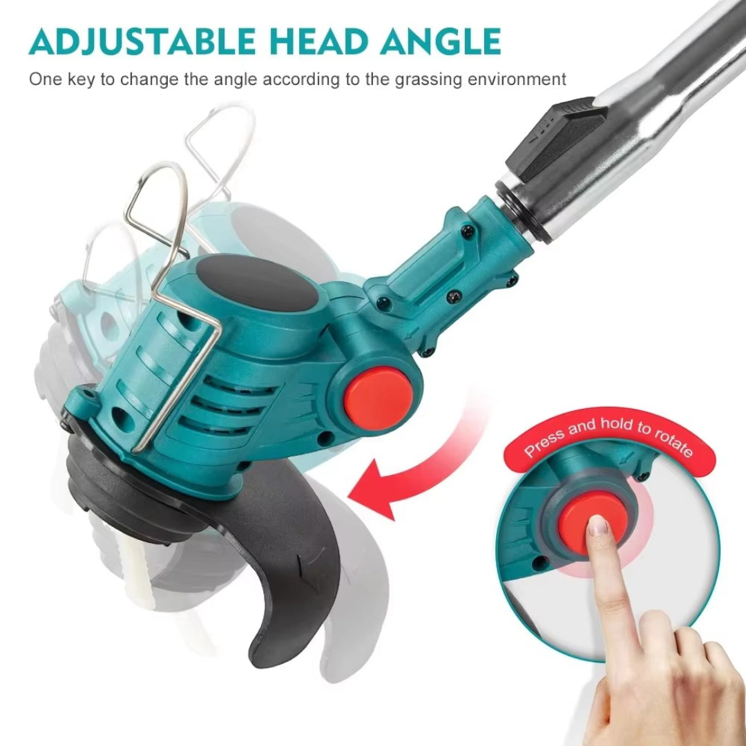 48V Cordless Grass Trimmer & Brush Cutter — Telescopic Electric Weed Cutter with Steel & Plastic Blades + Rechargeable Battery