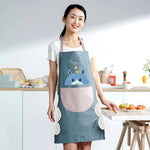 Cute Waterproof Kitchen Apron for Women – Oil-Proof Cooking Apron with Hand-Wiping Towel Patch