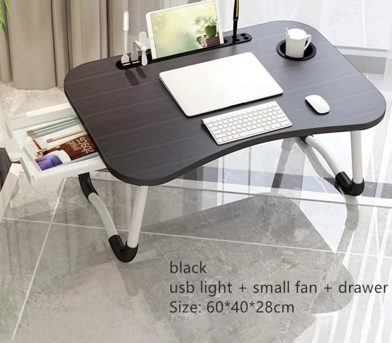 Multifunctional Folding Laptop Table – Adjustable Legs, Space Saving Portable Desk for Bed & Sofa