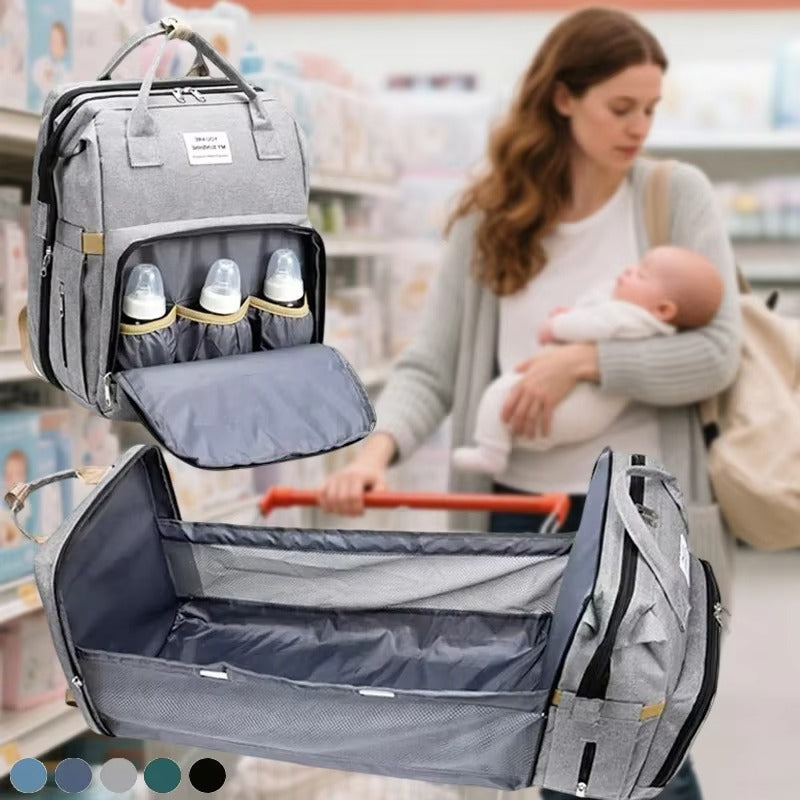 Mommy Diaper Bag Backpack – Large Capacity Baby Travel Bag with Changing Mat & Bottle Storage