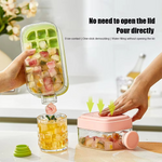 2-in-1 Ice Cube Tray Water Bottle – Summer Portable Ice Maker Cup with Straw
