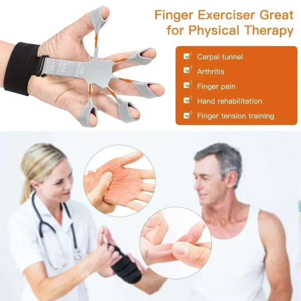 Adjustable Hand Grip Strengthener 6 Level Resistance Finger Exerciser for Guitar, Sports, Fitness, and Rehabilitation