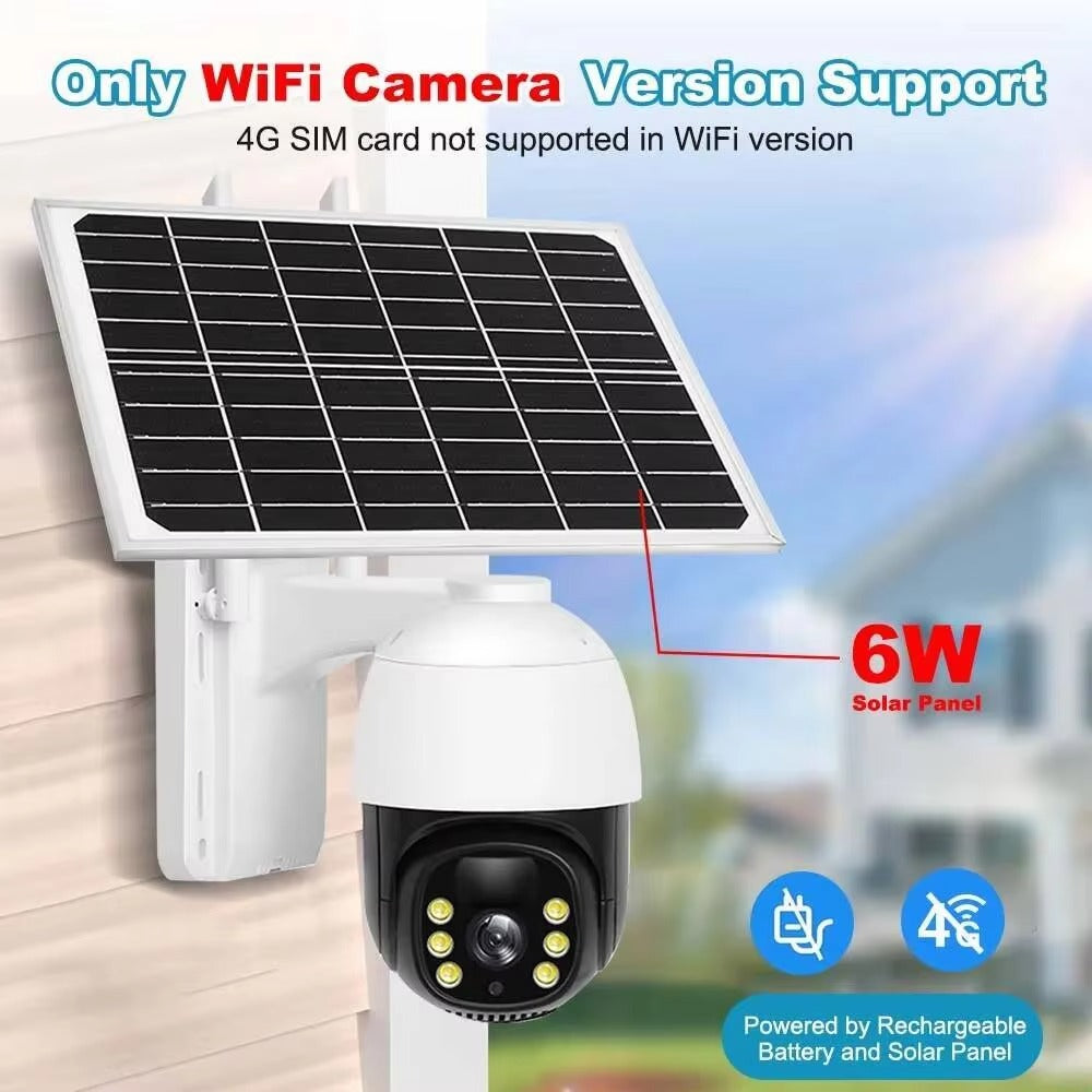 4MP Solar WiFi Security Camera – Wireless Outdoor CCTV with PTZ, Night Vision & AI Human Detection (Battery Powered)