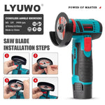 12V Cordless Mini Angle Grinder with 2 Batteries – Rechargeable Cutting, Grinding & Polishing Tool