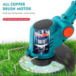 48V Cordless Grass Trimmer & Brush Cutter — Telescopic Electric Weed Cutter with Steel & Plastic Blades + Rechargeable Battery