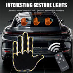LED Car Gesture Light with Remote – Amber Warning Signal Lamp for Cars (3 Modes Funny Auto Light)