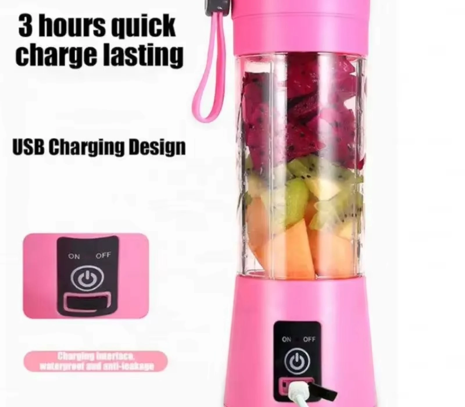Portable USB Blender 380ML – Rechargeable Mini Juicer Cup for Shakes, Smoothies & Fresh Fruit Juicing | Travel-Friendly