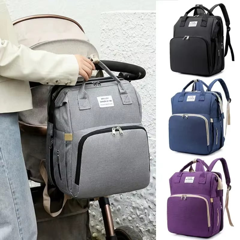 Mommy Diaper Bag Backpack – Large Capacity Baby Travel Bag with Changing Mat & Bottle Storage