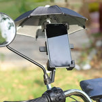 Mini Umbrella Motorcycle Phone Holder – Waterproof Sunshade Handlebar Mount