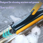 3-in-1 Floor Scrub Brush with Squeegee – Long Handle Bathroom Cleaning Brush