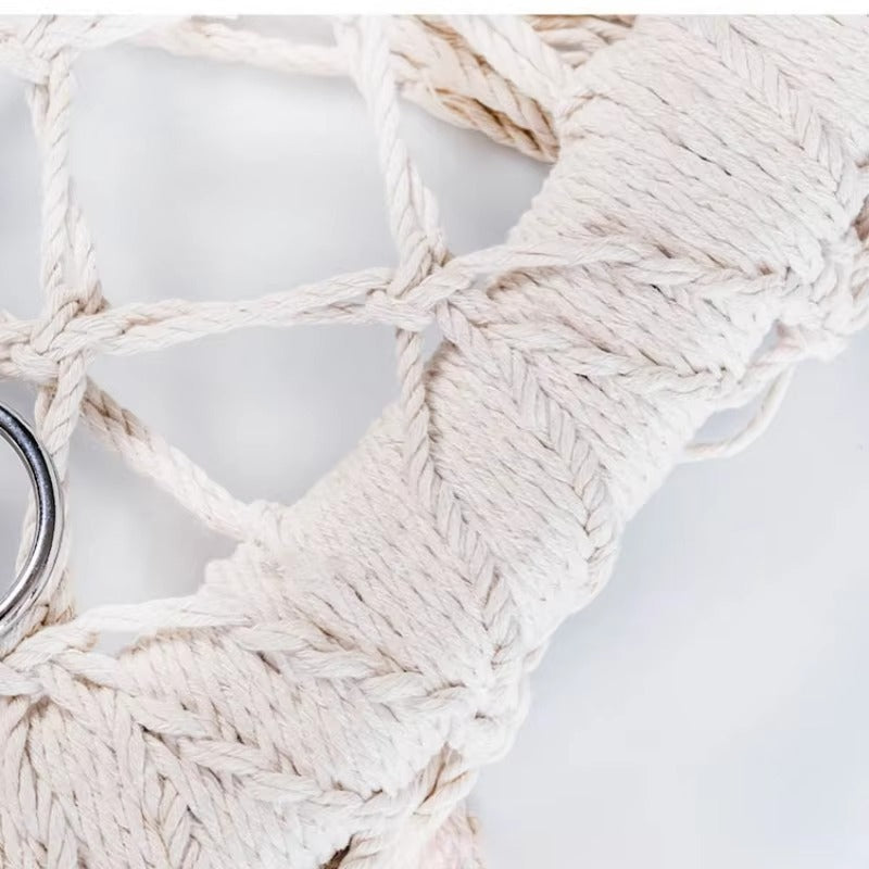 Macrame Cotton Rope Hanging Chair – Hammock Swing for Outdoor &amp; Indoor