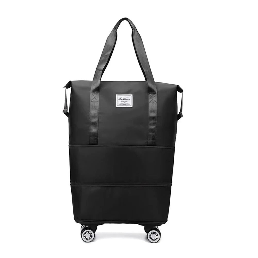 Expandable Travel Bag with Wheels – Large Capacity Waterproof Carry-On Duffel (Detachable Universal Wheels)