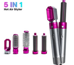 5 in 1 Hot Air Brush Hair Dryer Styler – Negative Ionic Blow Dryer, Detachable Curling Wand, Straightener &amp; Volumizer
