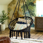 Macrame Cotton Rope Hanging Chair – Hammock Swing for Outdoor &amp; Indoor