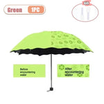 Magic Flower Color Changing Umbrella – Three Fold Windproof Anti-UV Sun & Rain Folding Umbrella