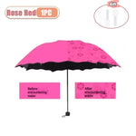 Magic Flower Color Changing Umbrella – Three Fold Windproof Anti-UV Sun & Rain Folding Umbrella