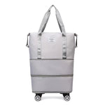Expandable Travel Bag with Wheels – Large Capacity Waterproof Carry-On Duffel (Detachable Universal Wheels)