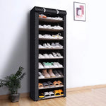 10 Tier Dust-Proof Shoe Cabinet with Rolling Cover – Space Saving Multi-Layer Shoe Rack