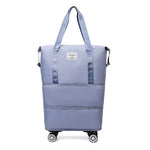 Expandable Travel Bag with Wheels – Large Capacity Waterproof Carry-On Duffel (Detachable Universal Wheels)