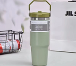 900ML Stainless Steel Thermal Water Bottle – Vacuum Insulated Coffee Tumbler, Hot & Cold Portable Travel Mug with Straw (30oz)