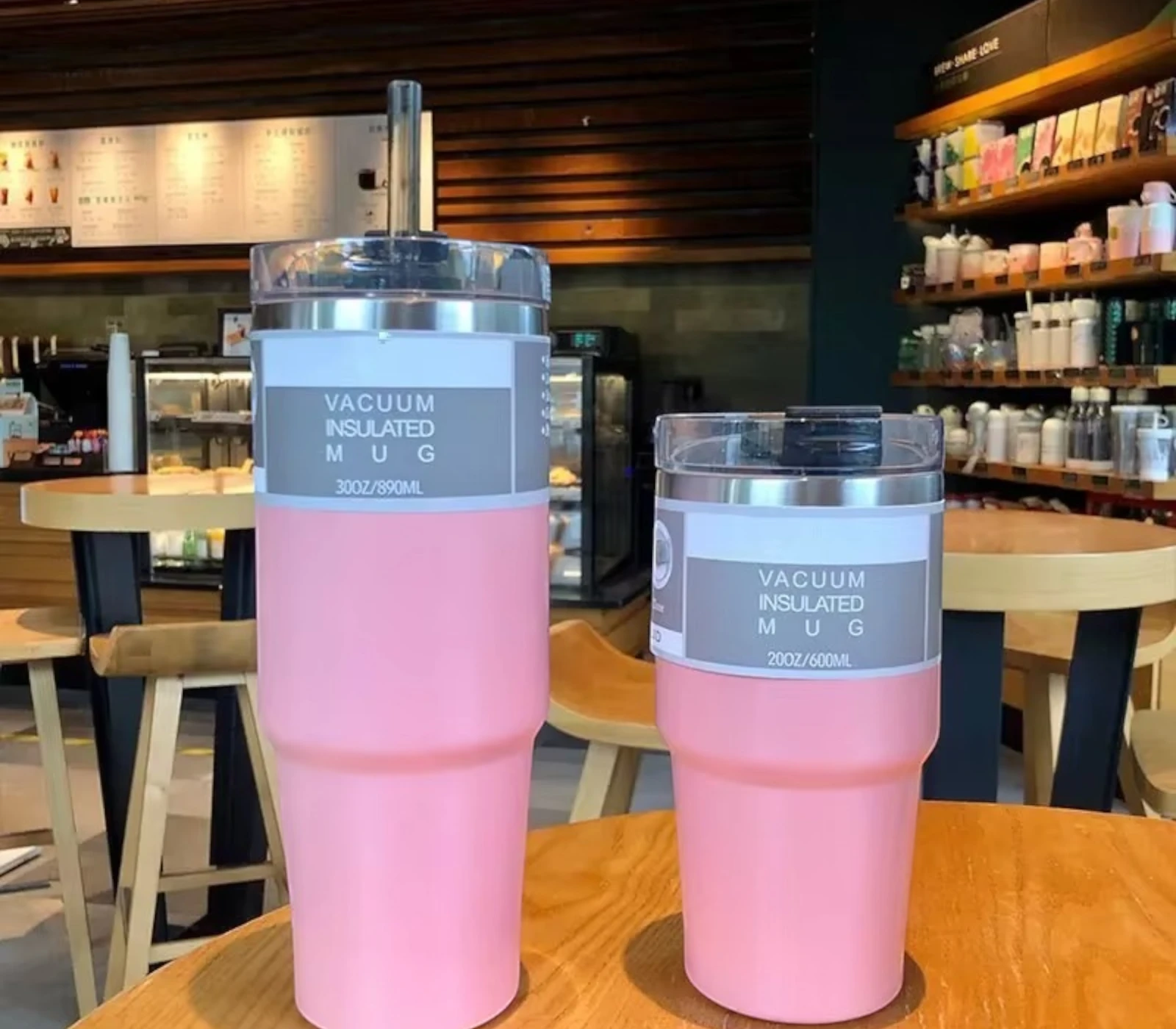 900ML Stainless Steel Thermal Water Bottle – Vacuum Insulated Coffee Tumbler, Hot & Cold Portable Travel Mug with Straw (30oz)