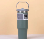 900ML Stainless Steel Thermal Water Bottle – Vacuum Insulated Coffee Tumbler, Hot & Cold Portable Travel Mug with Straw (30oz)