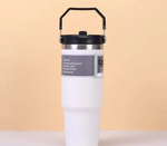900ML Stainless Steel Thermal Water Bottle – Vacuum Insulated Coffee Tumbler, Hot & Cold Portable Travel Mug with Straw (30oz)