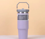 900ML Stainless Steel Thermal Water Bottle – Vacuum Insulated Coffee Tumbler, Hot & Cold Portable Travel Mug with Straw (30oz)