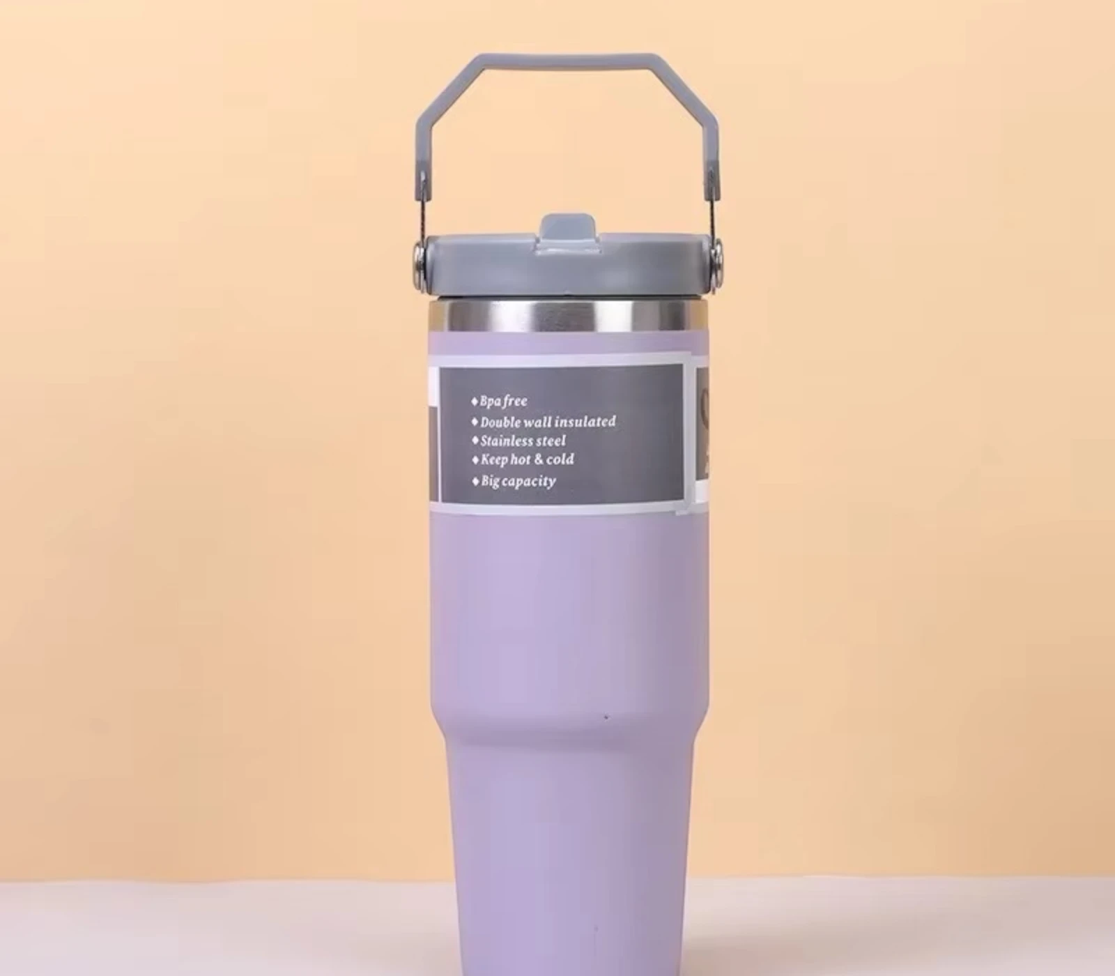 900ML Stainless Steel Thermal Water Bottle – Vacuum Insulated Coffee Tumbler, Hot & Cold Portable Travel Mug with Straw (30oz)